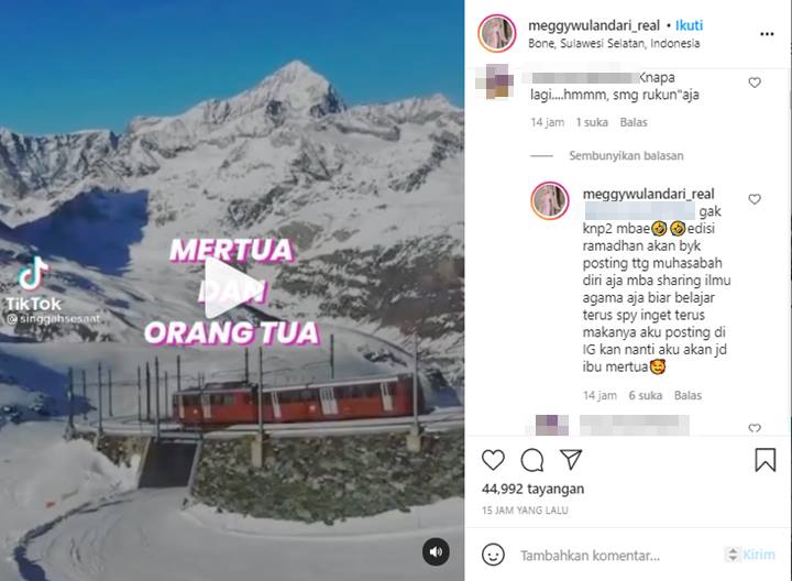 Meggy Wulandari Unggah Video Nasihat Mertua Tidak Boleh Mencampuri Rumah Tangga Anak, Ada Masalah?