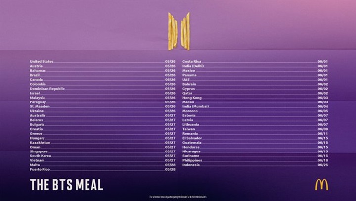 Jadwal Peluncuran BTS Meal