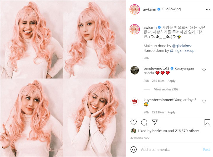 Awkarin Banjir Pujian Dandan Ala Cewek Korea, Tulisan Caption Malah Bikin Bingung