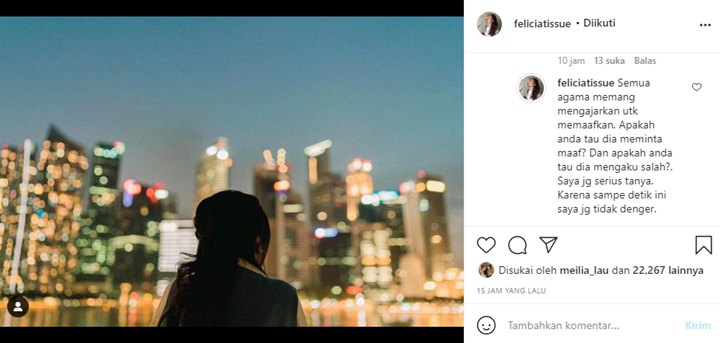 Felicia Tissue Tegaskan Kaesang Pangarep Belum Minta Maaf
