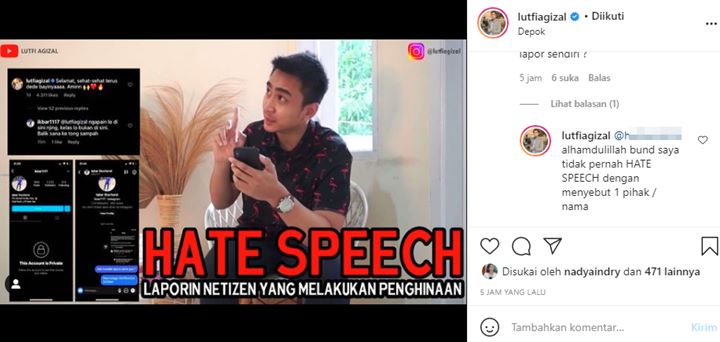Lutfi Agizal Bantah Pernah Lontarkan Hate Speech: Kan Gak Nyebut Nama