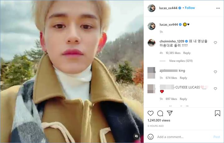 Minho SHINee menyebutkan jika Lucas WayV membagikan videonya tanpa izin di Instagram pribadi