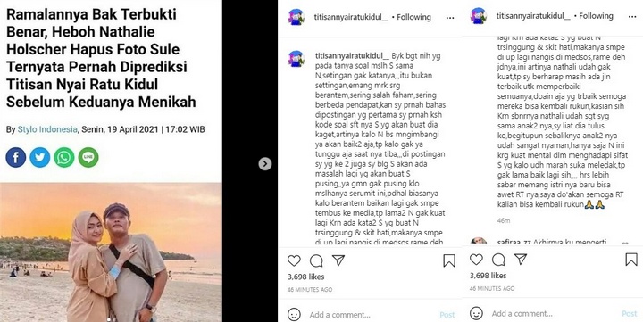 Sule dan Nathalie Holscher Terancam Cerai