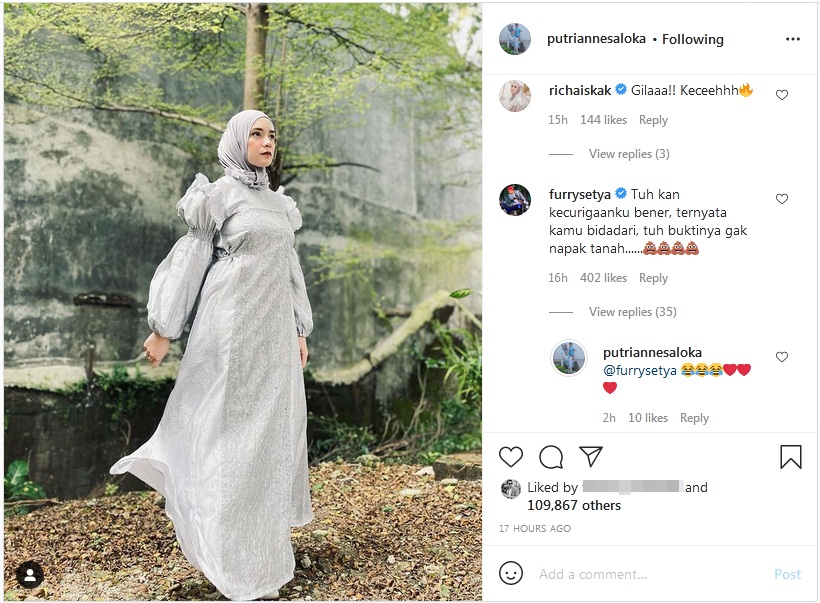 Putri Anne Unggah Foto Diri Sebut Ratu Usai Heboh Soal Unfollow, Komentar Furry Setya Bikin Salfok