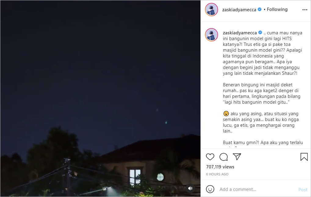 Zaskia Adya Mecca Pertanyakan Cara Bangunkan Sahur dengan Teriak Pakai Toa Masjid: Etis Gak?
