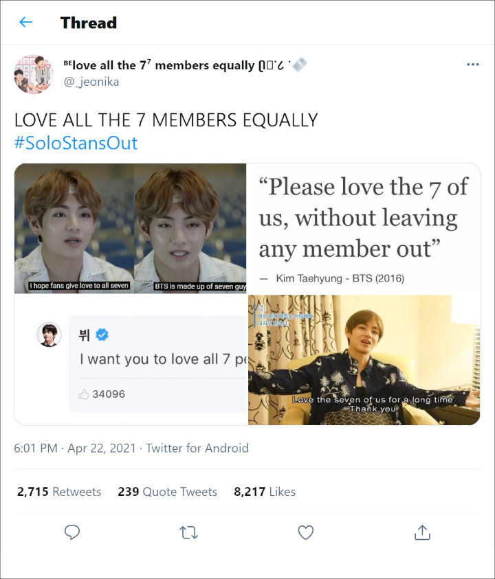 Fans BTS Gerah dengan Solo Stans yang Cuma Dukung Satu Member, Nyatakan \'Perang\' dengan Tagar Ini