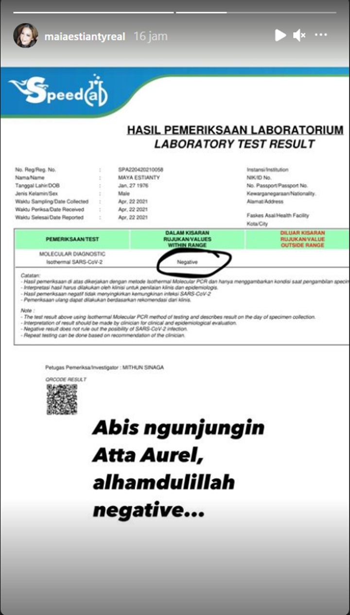 Sempat Buka Puasa Bareng Atta Halilintar-Aurel Hermansyah, Maia Estianty Beber Hasil Swab Testnya