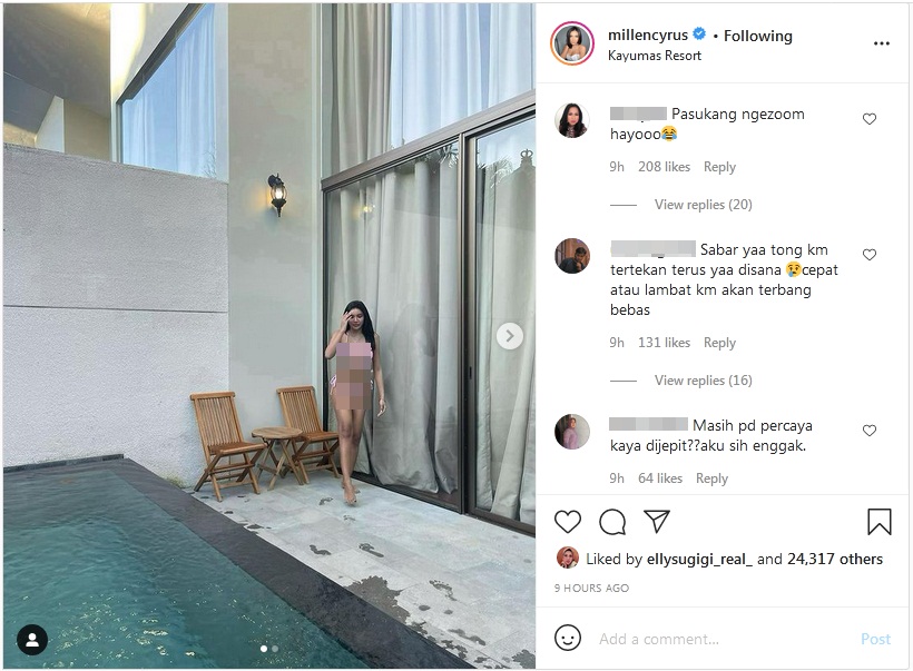 Millendaru Tampil Berbikini Sebut Diri Gemuk, Bagian Ini Justru Bikin Salfok