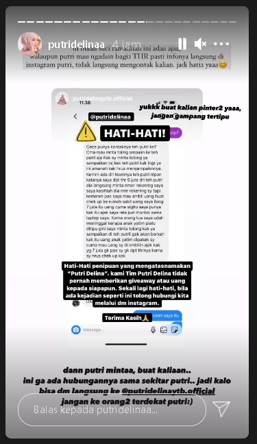 Putri Delina Beri Peringatan Tegas Usai Tahu Namanya Dicatut untuk Penipuan, Kedok Pelaku Terungkap