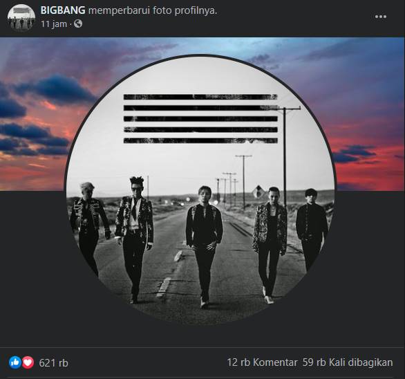 BIGBANG mengejutkan penggemar lantaran mengganti foto profil akun Facebook resmi dengan 5 member termasuk Seungri