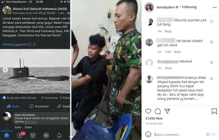 Kemal Palevi Tanggapi Komentar \'Nggak Ngotak\' Oknum Netter Soal Nanggala-402