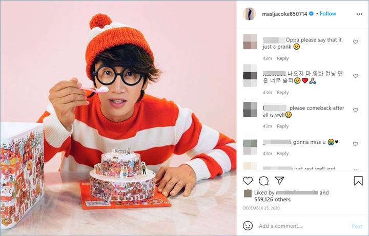 Unggahan terakhir Lee Kwang Soo di Instagram dibanjiri komentar haru penggemar