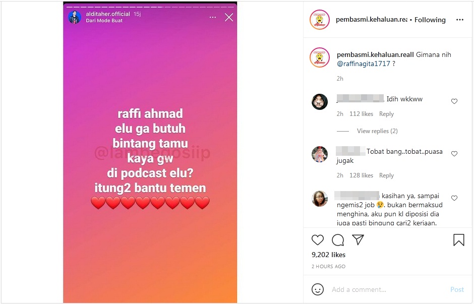Usai Deddy Corbuzier, Aldi Taher Kode Ingin Diundang di Podcast Raffi Ahmad Malah Dinyinyiri