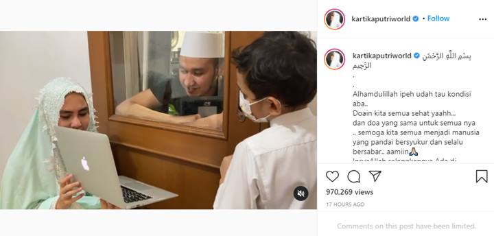 Masih Positif Covid-19, Suami Kartika Putri Berkaca-kaca Video Call Sang Anak di Yaman