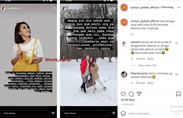 Sindir Haters, Adik Ayu Ting Ting Bangga Hingga Puji Selangit Sang Kakak Malah Direspons Sinis