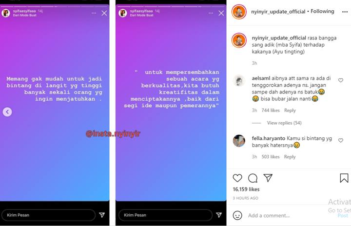 Sindir Haters, Adik Ayu Ting Ting Bangga Hingga Puji Selangit Sang Kakak Malah Direspons Sinis