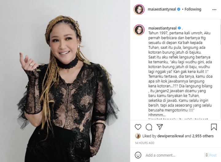 Dijawab Pakai Kotoran Burung, Maia Estianty Ungkap Cerita Perjalanan Religi Saat Umrah Pertama
