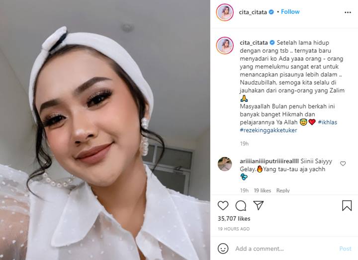 Cita Citata Mendadak Bahas Orang Zalim yang Menusuk Dari Belakang, Sindir Siapa?