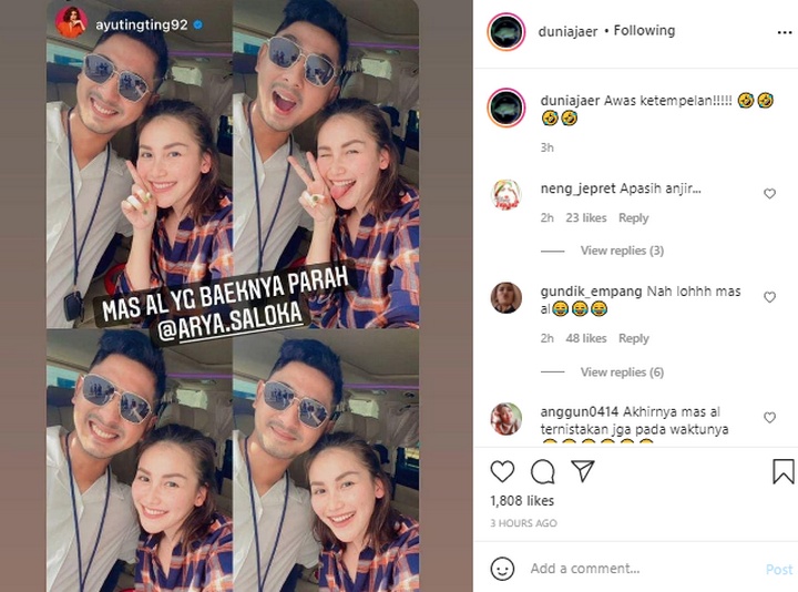 Ayu Ting Ting Nemplok Arya Saloka
