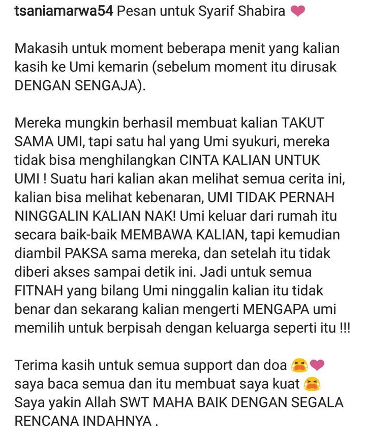 Pesan Tsania Marwa Untuk Anak