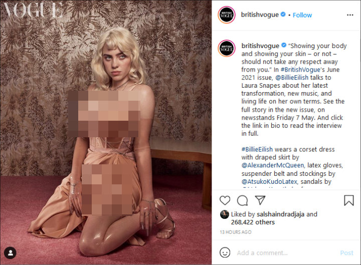 Billie Eilish Berani Tampil Buka-Bukaan di Majalah