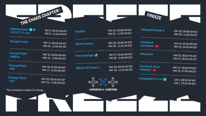 TXT Rilis Teaser Scheduler Untuk Album Comeback \'The Chaos Chapter: FREEZE\'