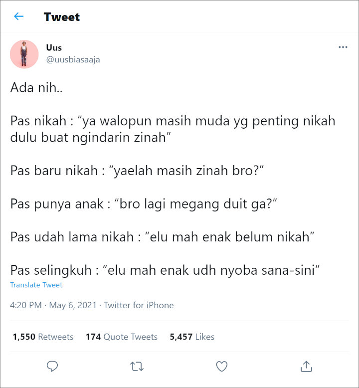 Bahas Soal Persepsi Nikah Muda Untuk Hindari Zina, Komentar Uus Tuai Pro Kontra
