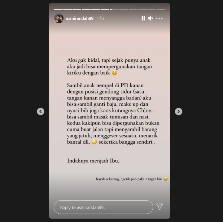 Mendadak Jadi Kidal, Asmirandah Pamer Kebisaan Sambil Gendong Bayi