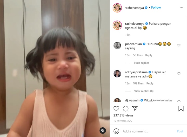 Putri Rachel Vennya Nangis Kejer Gara-gara Hal Sepele, Endingnya Malah Bikin Ngakak