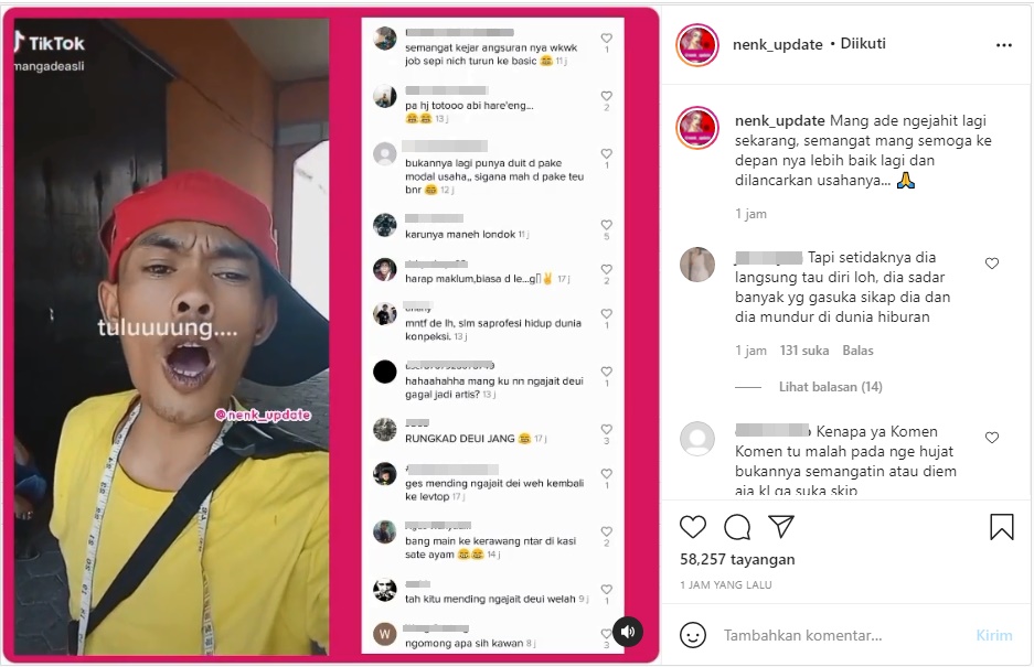 Sempat Kritis, Ade Londok Kembali Muncul Umumkan Jadi Tukang Jahit Malah Direspons Begini