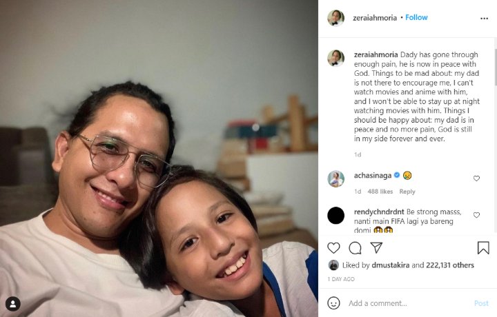 Bikin Pilu, Anak Joanna Alexandra Tulis Pesan Ini Untuk Ayahnya Yang Telah Meninggal