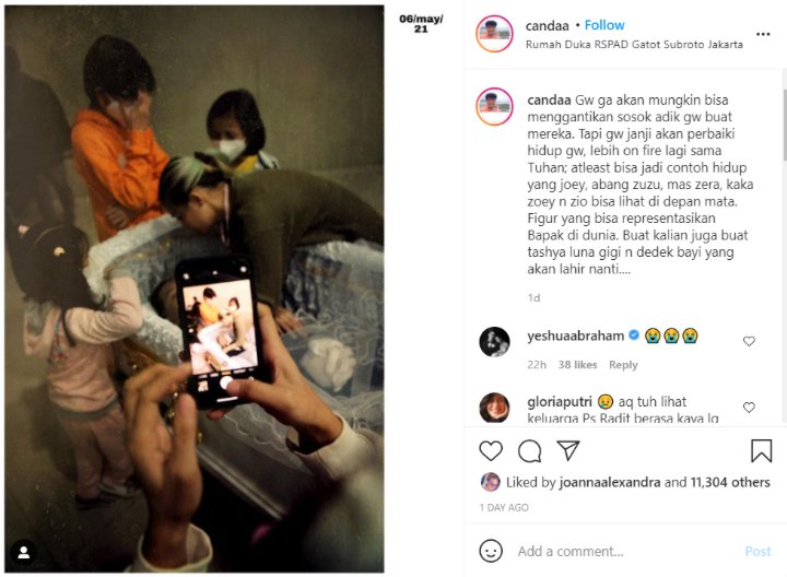 Belum Berkomentar, Joanna Alexandra Tatap Dan Peluk Erat Jenazah Raditya Oloan