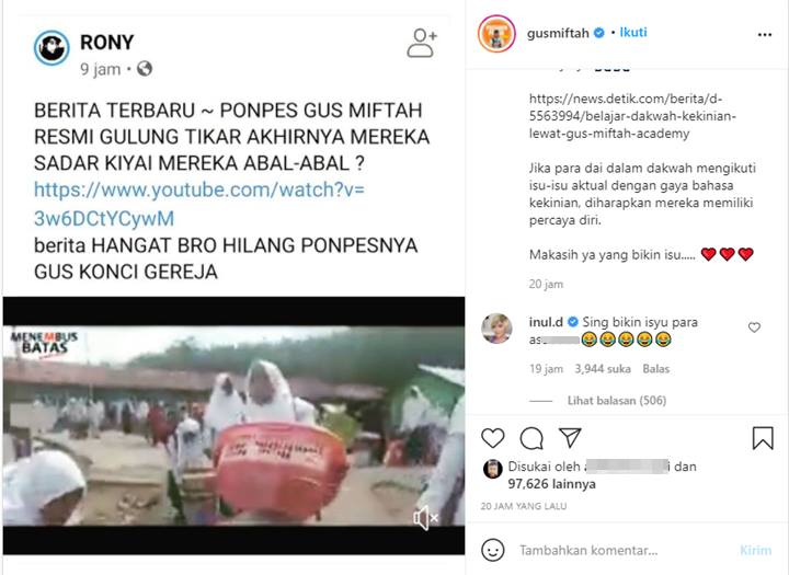 Inul Daratista Ikut Beri Komentar Menohok Tanggapi Isu Bubarnya Ponpes Milik Gus Miftah