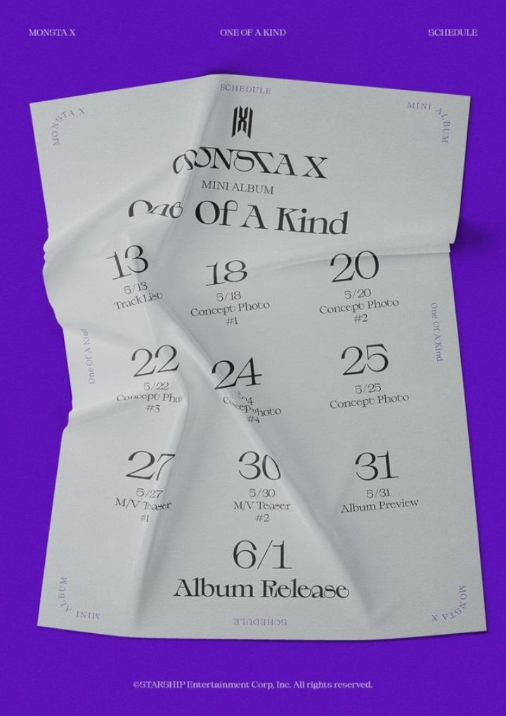 MONSTA X Mulai Hitungan Mundur Comeback Dengan Rilis Teaser Scheduler Album \'One of a Kind\'