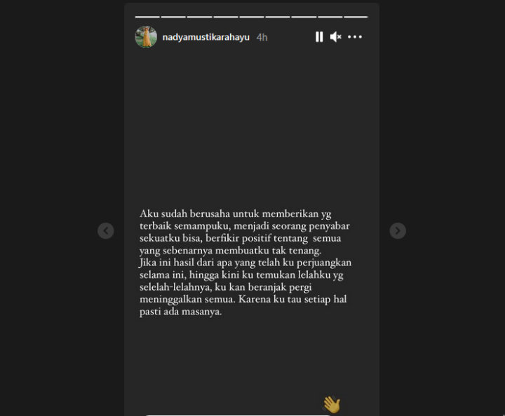 Nadya Mustika Rahayu Isyaratkan Perpisahan dengan Rizki DA?