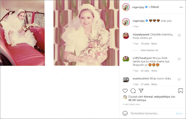 Roger Danuarta Bagikan Potret Lawas Sang Ibunda, Wajahnya Ramai Disebut Mirip Cut Meyriska