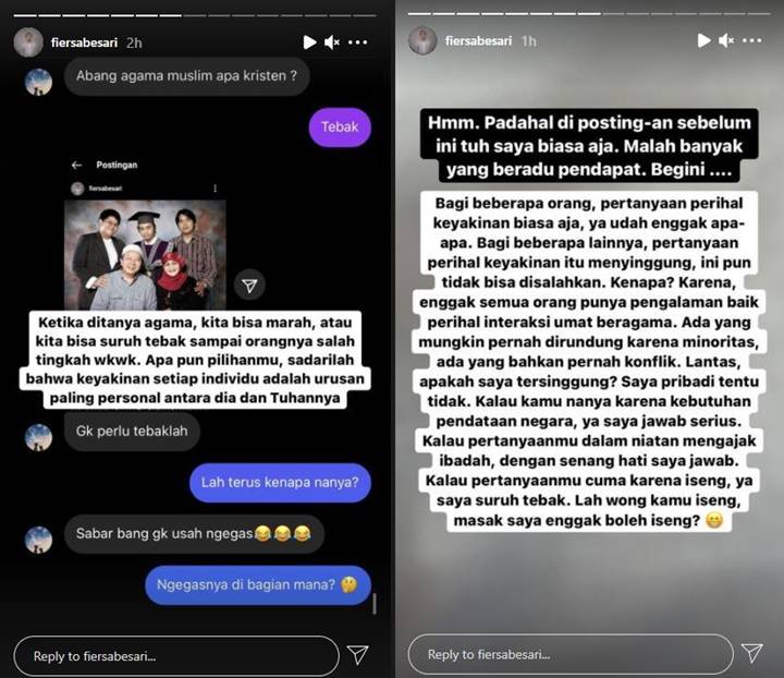 Keyakinan Dipertanyakan, Fiersa Besari Santai Beri Balasan Begini