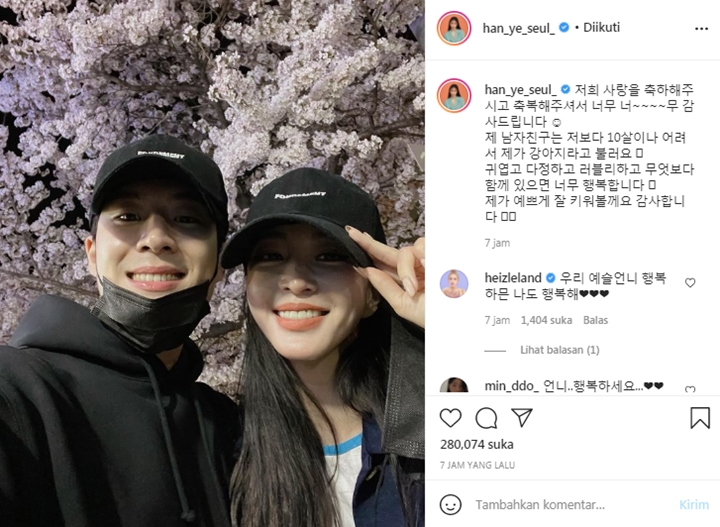 Han Ye Seul Pamer Foto Bareng Pacar 10 Tahun Lebih Muda, Panggilan Sayang Sukses Bikin Gemas