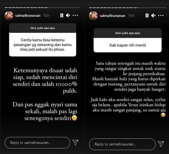 Ditanya Soal Cerita Pertemuan Awal dengan Sang Kekasih, Salmafina Sunan Beri Jawaban di Luar Dugaan
