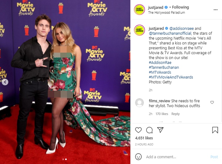 MTV Movie & TV Awards 2021: Garap Film Bareng, Addison Rae Dan Aktor Ini Ciuman Di Atas Panggung