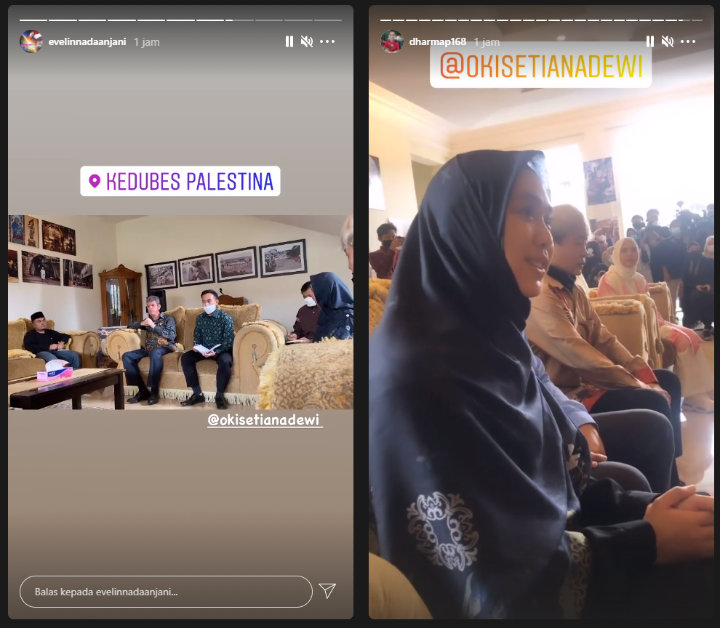 Evelin Nada Anjani dan Oki Setiana Dewi Ikut Sambangi Kedubes Palestina