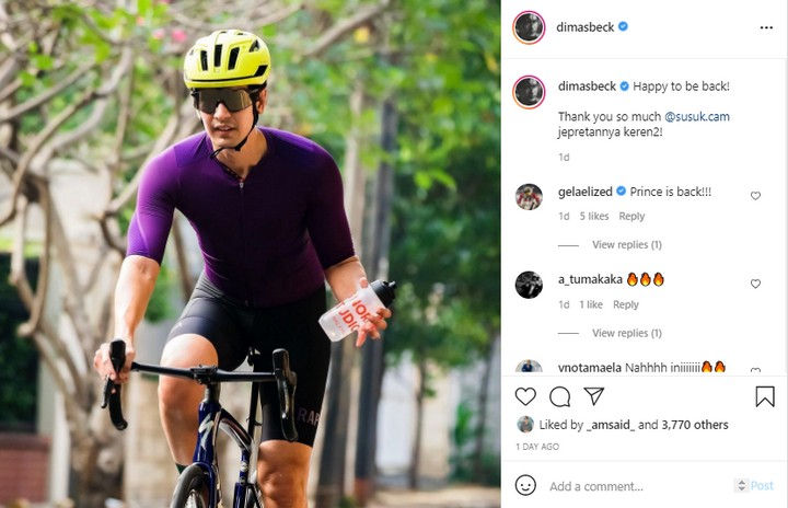 Dimas Beck Asyik Gowes Sepeda, Aura Makin Ganteng Seketika Curi Fokus Ribuan Netizen
