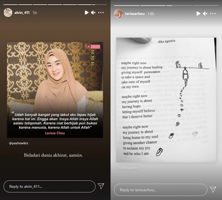 Muhammad Alvin Faiz Puji Larissa Chou Bidadari Dunia Akhirat, Dapat Respons Begini