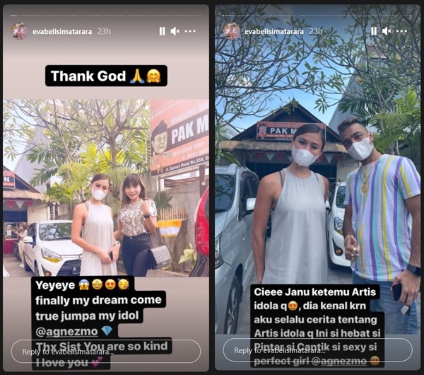 Deg-degan Saat Bertemu, Eva Bellisima Komentari Begini Sikap Agnez Mo Usai Foto Bareng