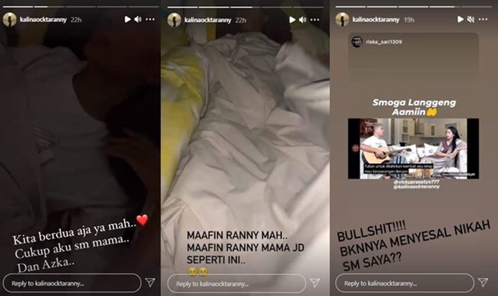 Minta Maaf ke Sang Ibu, Kalina Oktarani Isyaratkan Rumah Tangganya Bermasalah