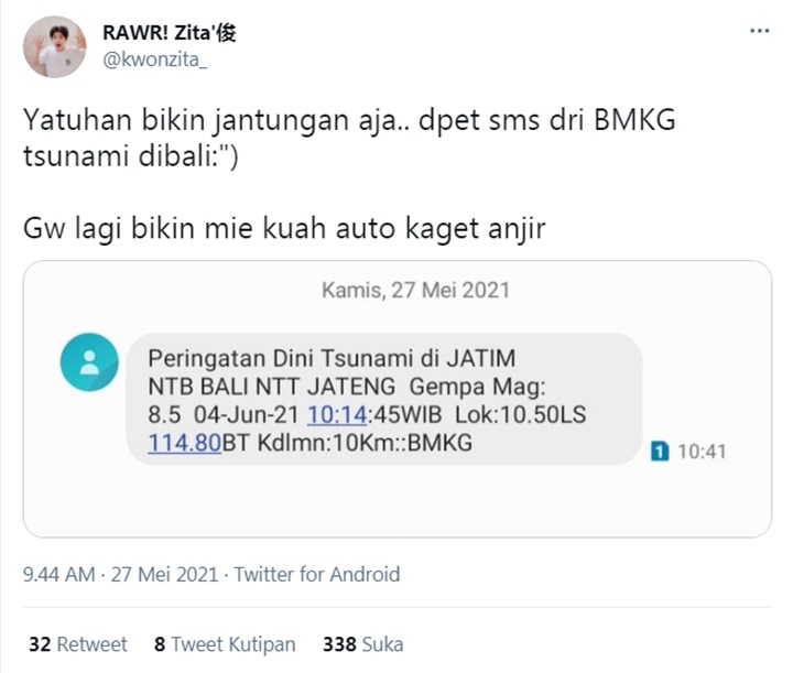 SMS Peringatan DIni Tsunami