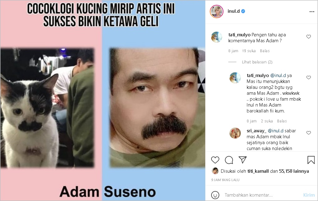 Punya Imej Garang, Reaksi Adam Suami Inul Daratista Usai Fotonya ‘Dimiripin’ Kucing Bikin Ngakak