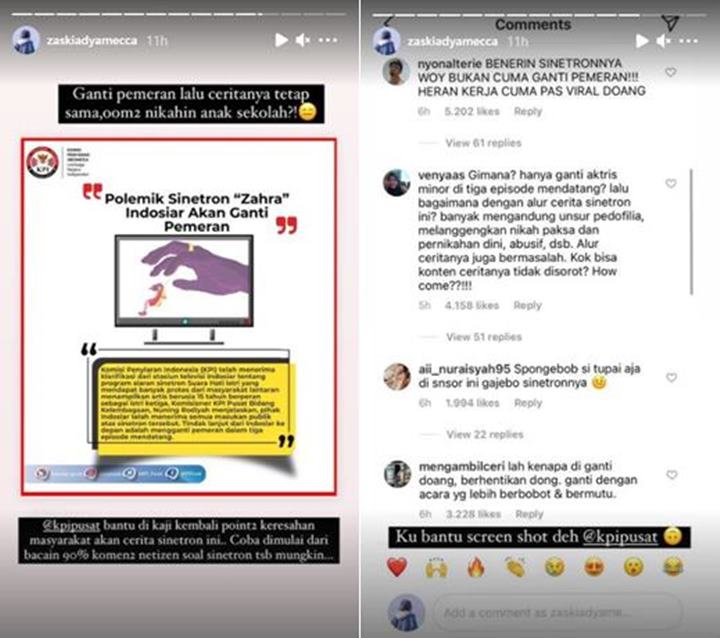Sinetron \'Zahra\' Cuma Ganti Pemain, Zaskia Adya Mecca Kembali Ajukan Protes ke KPI