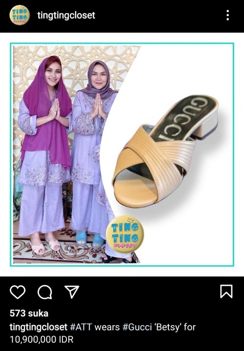 <i>Heels</i> Ayu Ting Ting bermerk <i>Gucci Betsy</i>