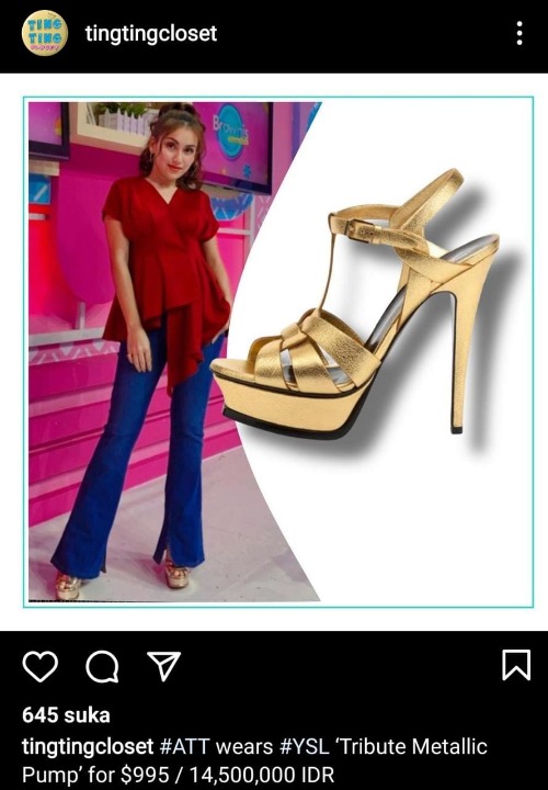  <i>Tribute Metallic Pump</i> milik Ayu Ting Ting